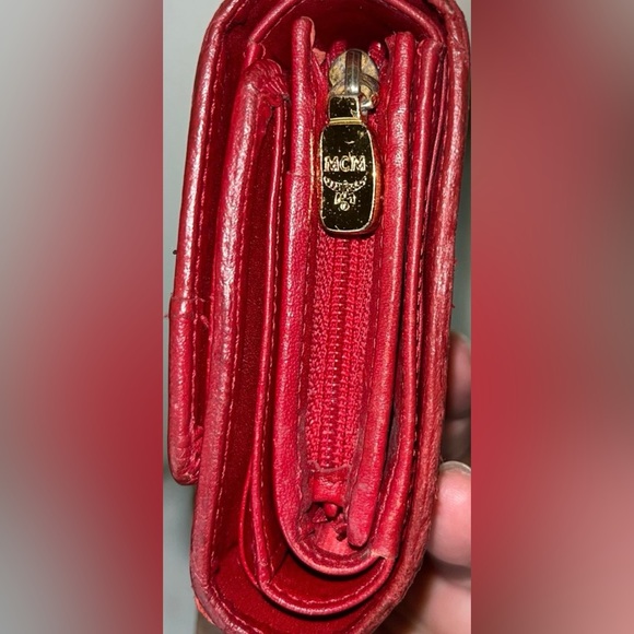Red Tri-fold MCM Wallet-Authentic - Picture 10 of 11